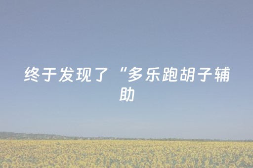 终于发现了“多乐跑胡子辅助（助赢神器通用版）