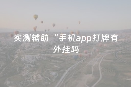 实测辅助“手机app打牌有外挂吗（助赢神器通用版）