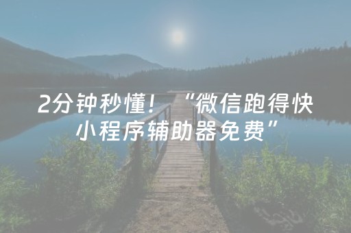 2分钟秒懂！“微信跑得快小程序辅助器免费”（详细辅助教程）-哔哩哔哩