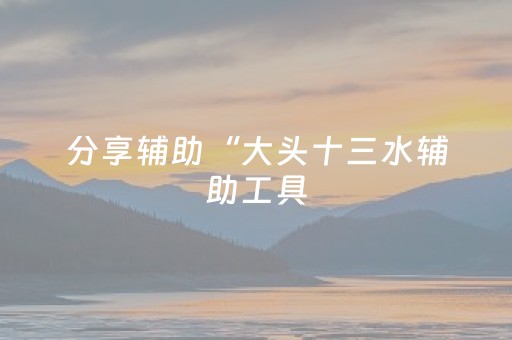 分享辅助“大头十三水辅助工具（专用辅牌神器免安装）