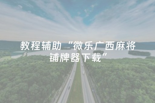 教程辅助“微乐广西麻将铺牌器下载”（详细透视教程）-哔哩哔哩