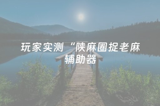 玩家实测“陕麻圈捉老麻辅助器（助赢神器通用版）