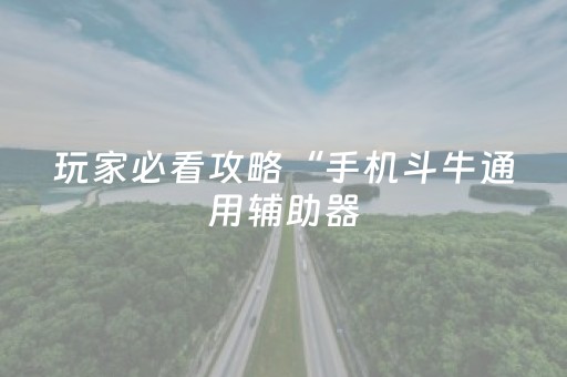 玩家必看攻略“手机斗牛通用辅助器（专用辅牌神器免安装）
