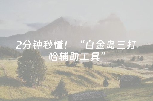 2分钟秒懂！“白金岛三打哈辅助工具”（详细开挂教程）-哔哩哔哩