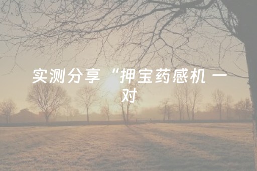 实测分享“押宝药感机 一对（助赢神器通用版）
