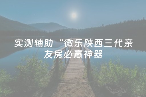 实测辅助“微乐陕西三代亲友房必赢神器（助赢神器通用版）