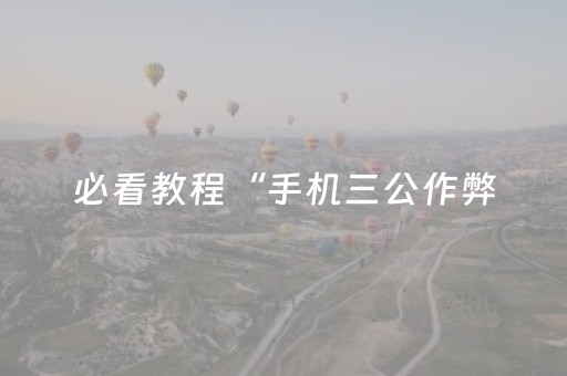 必看教程“手机三公作弊（专用辅牌神器免安装）