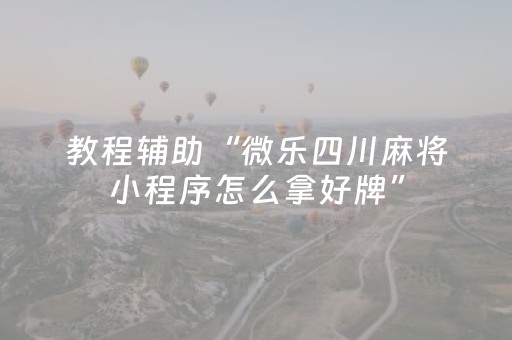 教程辅助“微乐四川麻将小程序怎么拿好牌”（详细透视教程）-哔哩哔哩
