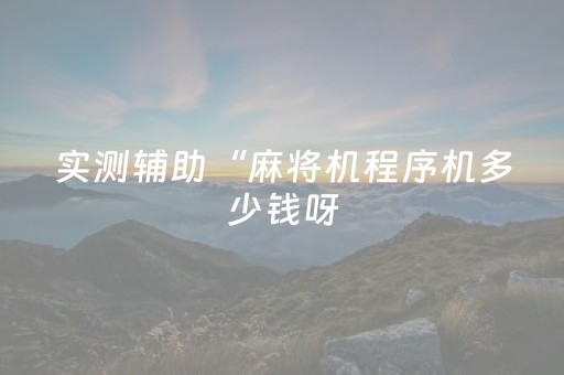 实测辅助“麻将机程序机多少钱呀（助赢神器通用版）