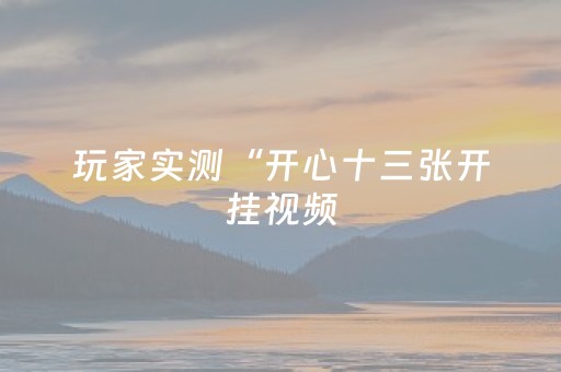玩家实测“开心十三张开挂视频（助赢神器通用版）