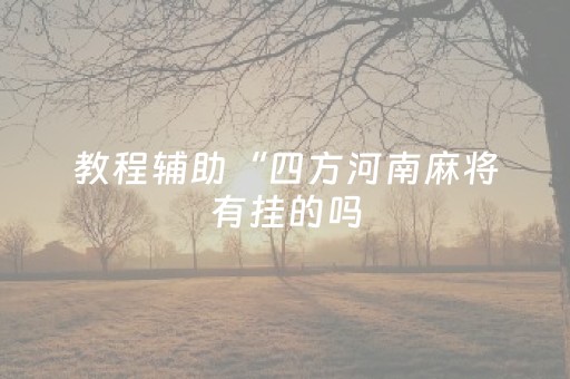 教程辅助“四方河南麻将有挂的吗（专用辅牌神器免安装）