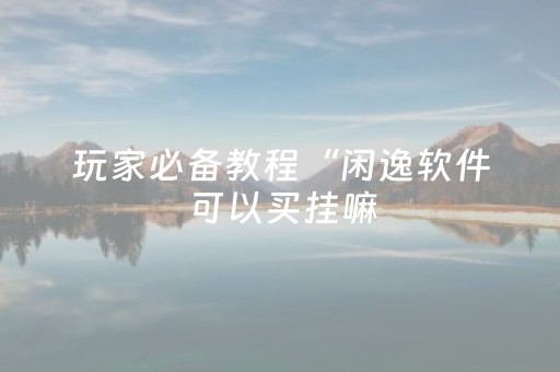 玩家必备教程“闲逸软件可以买挂嘛（专用辅牌神器免安装）