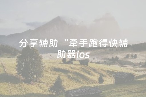 分享辅助“牵手跑得快辅助器ios（专用辅牌神器免安装）