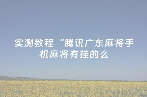 实测教程“腾讯广东麻将手机麻将有挂的么（专用辅牌神器免安装）