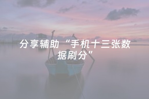 分享辅助“手机十三张数据刷分”（详细透视教程）-哔哩哔哩