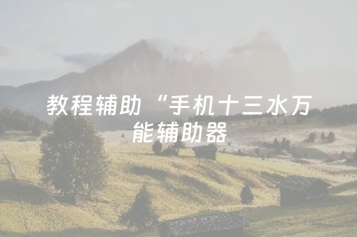 教程辅助“手机十三水万能辅助器（专用辅牌神器免安装）