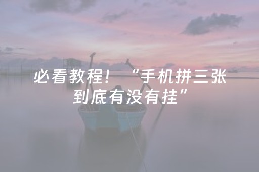 必看教程！“手机拼三张到底有没有挂”（详细辅助教程）-哔哩哔哩