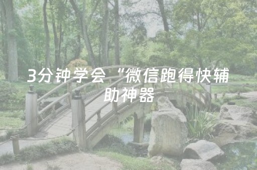 3分钟学会“微信跑得快辅助神器（专用辅牌神器免安装）