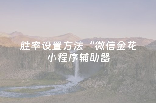 胜率设置方法“微信金花小程序辅助器（专用辅牌神器免安装）
