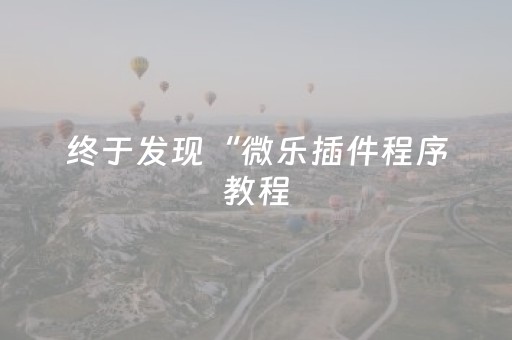 终于发现“微乐插件程序教程（助赢神器通用版）