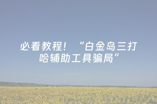 必看教程！“白金岛三打哈辅助工具骗局”（详细透视教程）-哔哩哔哩