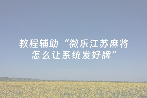 教程辅助“微乐江苏麻将怎么让系统发好牌”（详细透视教程）-哔哩哔哩