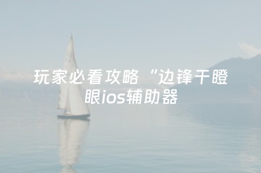 玩家必看攻略“边锋干瞪眼ios辅助器（助赢神器通用版）