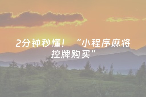 2分钟秒懂！“小程序麻将控牌购买”（详细开挂教程）-哔哩哔哩
