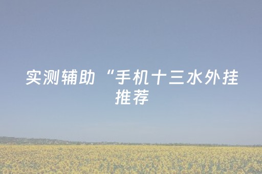 实测辅助“手机十三水外挂推荐（助赢神器通用版）