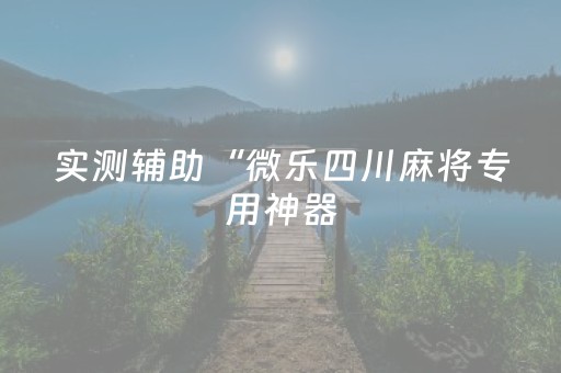 实测辅助“微乐四川麻将专用神器（专用辅牌神器免安装）