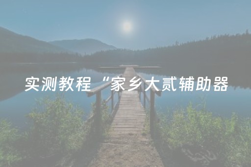 实测教程“家乡大贰辅助器（专用辅牌神器免安装）