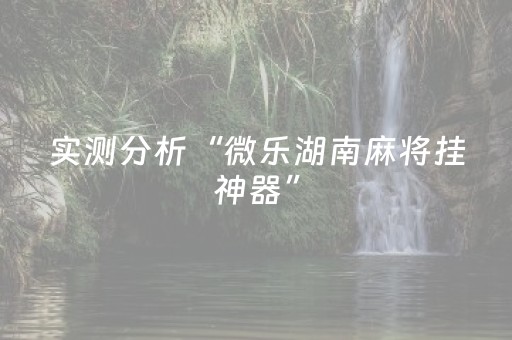 实测分析“微乐湖南麻将挂神器”（详细开挂教程）-哔哩哔哩