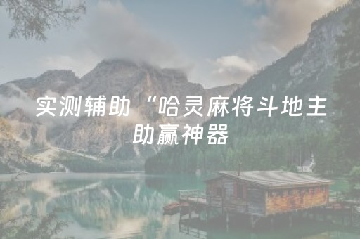 实测辅助“哈灵麻将斗地主助赢神器（专用辅牌神器免安装）