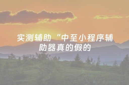 实测辅助“中至小程序辅助器真的假的（助赢神器通用版）