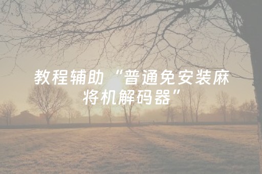 教程辅助“普通免安装麻将机解码器”（详细透视教程）-哔哩哔哩