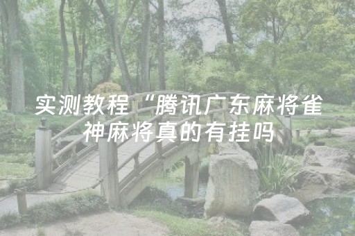实测教程“腾讯广东麻将雀神麻将真的有挂吗（助赢神器通用版）