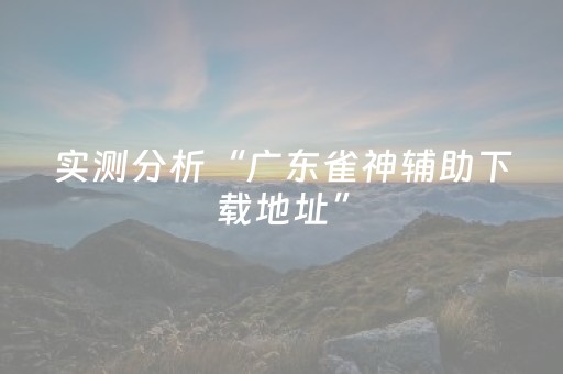 实测分析“广东雀神辅助下载地址”（详细透视教程）-哔哩哔哩