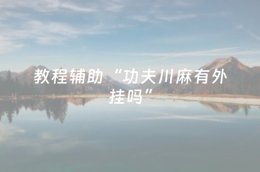 教程辅助“功夫川麻有外挂吗”（详细透视教程）-哔哩哔哩