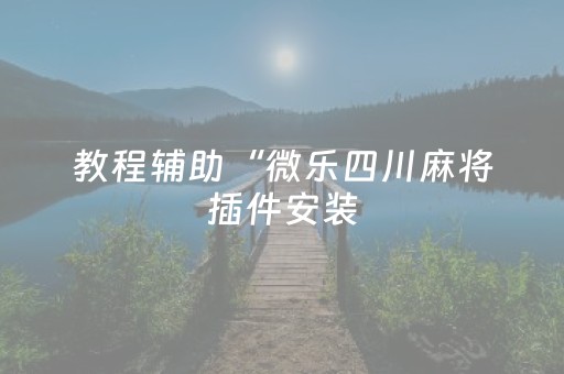 教程辅助“微乐四川麻将插件安装（专用辅牌神器免安装）