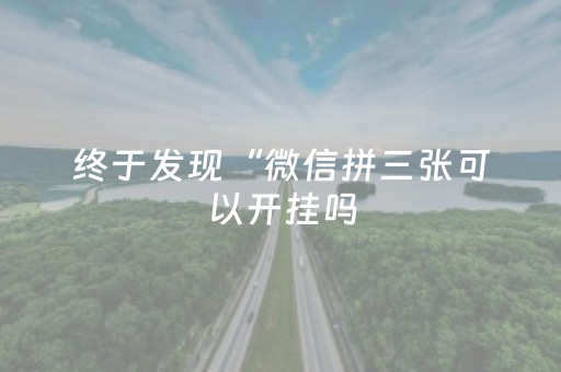 终于发现“微信拼三张可以开挂吗（专用辅牌神器免安装）