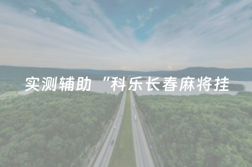 实测辅助“科乐长春麻将挂（专用辅牌神器免安装）