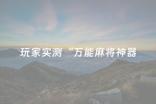 玩家实测“万能麻将神器（专用辅牌神器免安装）