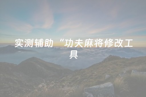 实测辅助“功夫麻将修改工具（助赢神器通用版）