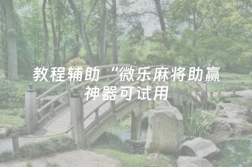 教程辅助“微乐麻将助赢神器可试用（助赢神器通用版）