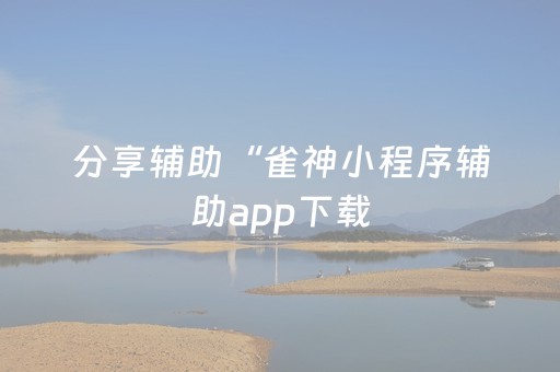 分享辅助“雀神小程序辅助app下载（助赢神器通用版）