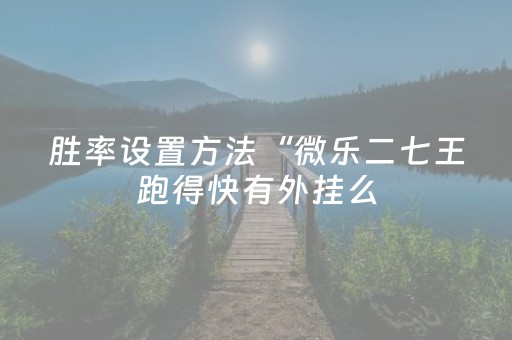 胜率设置方法“微乐二七王跑得快有外挂么（专用辅牌神器免安装）