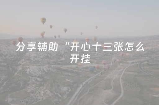 分享辅助“开心十三张怎么开挂（专用辅牌神器免安装）