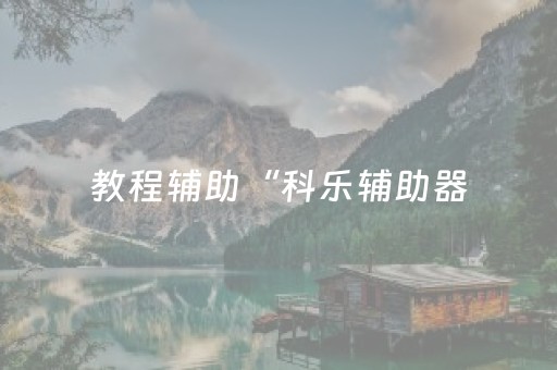 教程辅助“科乐辅助器（专用辅牌神器免安装）