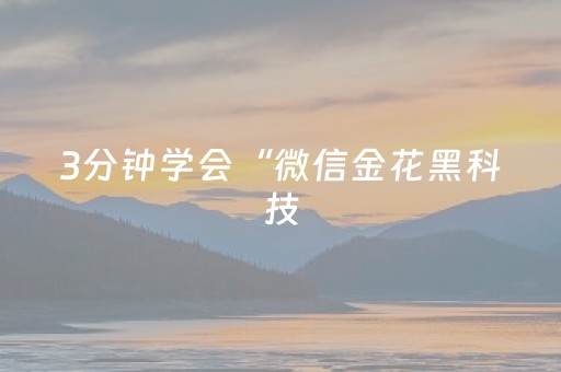 3分钟学会“微信金花黑科技（助赢神器通用版）