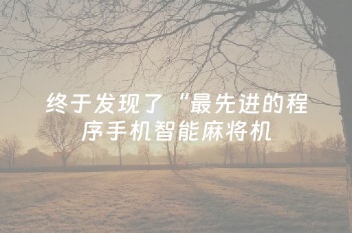 终于发现了“最先进的程序手机智能麻将机（专用辅牌神器免安装）